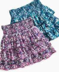 Pair it with a contrasting print or match it with a simple blouse, these challis skirts from Epic Threads are an easy way to accent her care-free style.