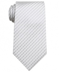 With a barely-there natte pattern, this Alfani tie is a subtle, versatile addition to any patterned shirt.