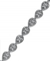 Sparkling teardrops light up any look. Victoria Townsend's pretty link bracelet shines with the addition of diamond accents in sterling silver. Approximate length: 7 inches.