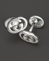 Signature sterling silver cuff links add stylish shine to any shirt.
