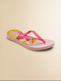 Everyone's favorite flip flops, now for your little one, gets an update with a fantastical Disney princess print and thin straps for added comfort and style.Slip-on stylePVC upperRubber soleMade in Brazil