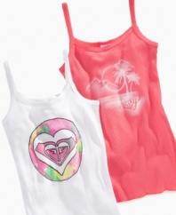 Send her to the surf in style with this breezy graphic tank from Roxy, a lightweight look she'll really love.