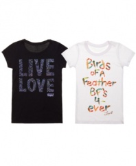 She can show off her style with colorful graphics she'll love in one of these tees from Levi's.