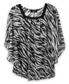 Drape her in style. This zebra print on this square-neck top from BCX gives her a look that's beautiful and breezy.
