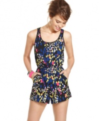 Color games: triumph over dull summer style with a romper from Angie that sports a totally dynamic print!
