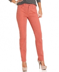 Flatter your figure in these versatile skinny jeans from Not Your Daughter's Jeans petite collection, with a unique design to help you look your best. The python-printed colored wash is so chic too!