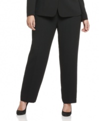 Versatile plus size fashion that's perfect for the office. These pants from Jones New York Collection can be easily paired with the matching suit jacket or your favorite cardigan.