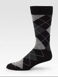 Exceptionally soft and well-appointed addition to any wardrobe in an argyle-patterned, pima cotton blend.Mid-calf height80% cotton/20% nylonMachine washMade in Italy