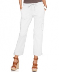 Utility meets sensational style in these petite cropped cargo pants by INC. Wear with wedges for an unbeatable spring look.