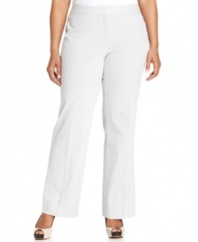 From day to polished play, Alfani's plus size straight leg pants are must-have for season-perfect style!