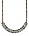 Glam it up! With a touch of crystal and a hematite tone mixed metal setting, Alfani's frontal necklace is well-equipped for any special occasion. Approximate length: 18 inches + 2-inch extender.
