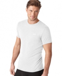 Made for lounge-around comfort, this stretch fabric t-shirt from Under Armour® has your covered when it time to hit the sack after a long workout.