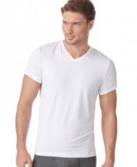 Protect what you have underneath with this soft brushed v-neck t-shirt from Under Armour®.