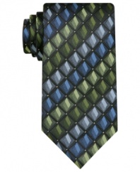 With a pleasing palette and a geometric pattern, this John Ashford tie is a treat for the eyes.