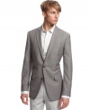 Top off your look with the sleek style of this slim-fit Bar III blazer.