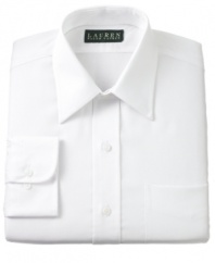 Sophistication at a moment's notice. This non-iron button-down dress shirt from Lauren Ralph Lauren makes a great choice any day of the week.