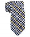 Be a plaid man in this cool gingham tie from Tommy Hilfiger. Skinny construction gives it the most modern edge.