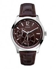 The perfect complement to casually cool style, this handsome GUESS watch outlasts trends.