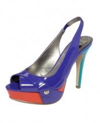 Crazy for colorblocking? Step into these cute G by Guess Cabelle platform pumps.