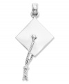 Celebrate the day with your favorite graduate. This intricate graduation cap charm actually has a moveable tassel! Crafted in 14k white gold. Chain not included. Approximate length: 1-1/5 inches. Approximate width: 2/3 inch.