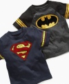 Heroic style. He'll vanquish boredom when he's wearing one of these superhero tees from Warner Brothers.