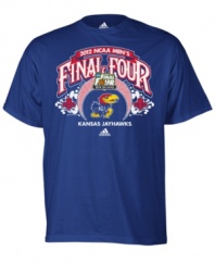 Favorite team make it into the finals? Cheer 'em on with this Kansas Jayhawks shirt from adidas.