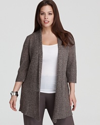 Rendered in whisper-weight linen, this Eileen Fisher Plus cardigan lends an airy layer to all your casual essentials. Team with easy silhouettes for breezy summer style.
