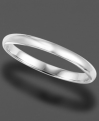 The perfect band for everyday. This 14k white gold ring sports a smooth finish and timeless style. Size 4-8.