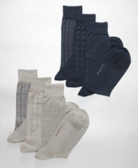Stock your basics drawer with this 3 pack anti-microbial, odor-control Club Room socks.