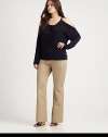 Slip on these classic twill pants featuring back waist darts to ensure a modern and flattering fit. Hook-and-eye closureZip flyFront pocketsBack waist dartsBelt loopsBack welt pocketsInseam, about 3297% cotton/3% spandexMachine washImported