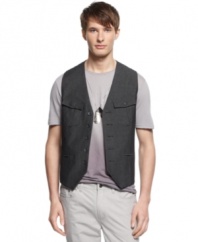 This vest from Kenneth Cole can be dressed down with deans or up with a woven shirt. Either way it's a must-have addition to your wardrobe.
