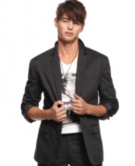 Button-up your style with this sharp blazer from Kenneth Cole Reaction.