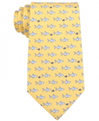 Sink or swim. This Tommy Hilfiger tie is a fresh take on your work-day tie.