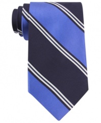 Bold stripes, big ideas. Pave the way to success in this silk tie from Nautica.