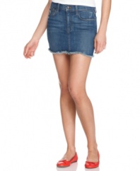 A spring staple, this Joe's Jeans denim skirt is a go-to style for a laid-back look!