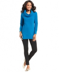 Look cozy and cute in this petite sweatshirt from Style&co. Pair with leggings or jeans for a charming look.