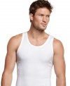 Comfortable enough to wear every day, this slimming compression tank from Calvin Klein visibly flattens your midsection for a sleek silhouette.