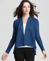 Ribbed panels at the back create a flattering shape on this versatile Eileen Fisher cardigan, rendered in cozy wool.