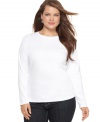 Jones New York Signature's long sleeve plus size top is an ideal layering piece for jackets and cardigans this season.