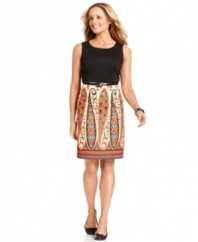 Get the chic look of separates in one easy petite dress from Charter Club!