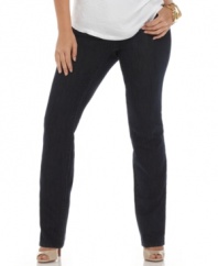 Capitalize on one of the hottest trends with MICHAEL Michael Kors' plus size jeans, showcasing a skinny fit.