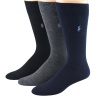 Polo Ralph Lauren men's socks Dress Cotton Non- Elastic top assorted XL(12-15) 3pairs