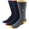 Polo Ralph Lauren men's socks Dress High Top Rib navy/charcoal/black 3pairs