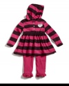 GUESS Striped Babydoll Top with Leggings, DEEP PINK (24M)
