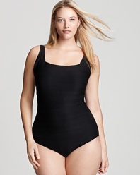 Elevate your poolside portfolio with Gottex's solid square-neck swimsuit. With a classic look and flattering cut, this style is a must for plunge prowess.