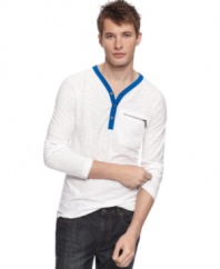 Never ask Y when it comes to a modern and hip henley to add to your wardrobe like this one from Kenneth Cole Reaction.