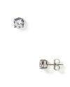 These perfectly faceted stud earrings showcase sparkling Cubic Zirconia and are handset in sterling silver finished in pure platinum.