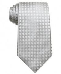 Tired of stripes and solids? Turn to this tonal dot tie from Perry Ellis for smooth, modern style.