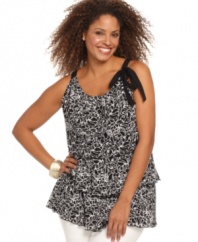 Take your look to the top tier with Style&co.'s sleeveless plus size top, featuring a lively print-- it's an Everyday Value!