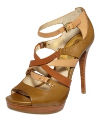 A medley of leather straps in different hues gives the MICHAEL by Michael Kors's Cindy sandals a decidedly vintage feel.